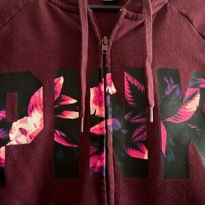 Pink floral hoodie